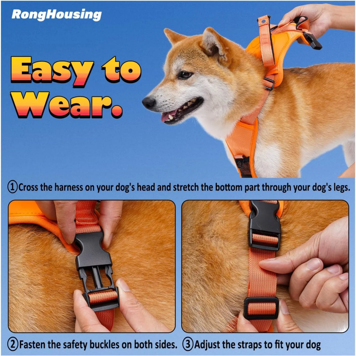 All in one: pet Harness and Automatic Retractable Leash Kit